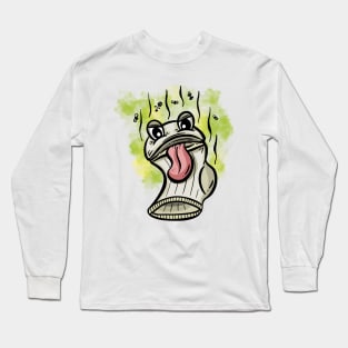 Stinky Smelly Sock Cartoon Illustration Long Sleeve T-Shirt